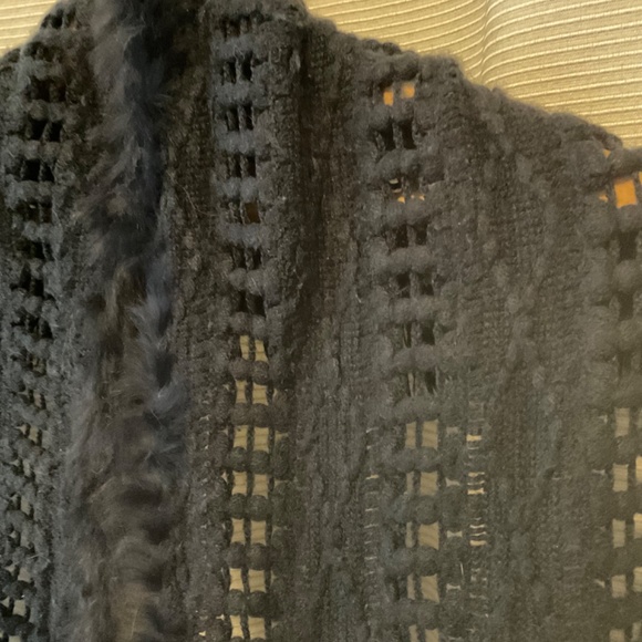 Rudsak Authentic black Rabbit fur and Wool infinity scarf - Picture 8 of 8